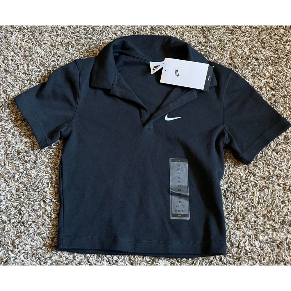 NEW Nike Women's Slim Fit Golf Polo Cotton T-Shirt  (XS - Black)